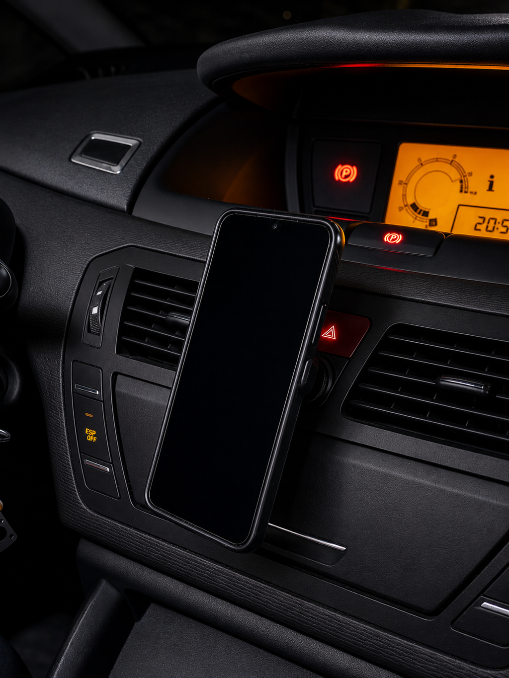 Uchwyt na telefon - Citroën C4 Picasso – montaż w miejscu fabrycznego odświeżacza powietrza!
